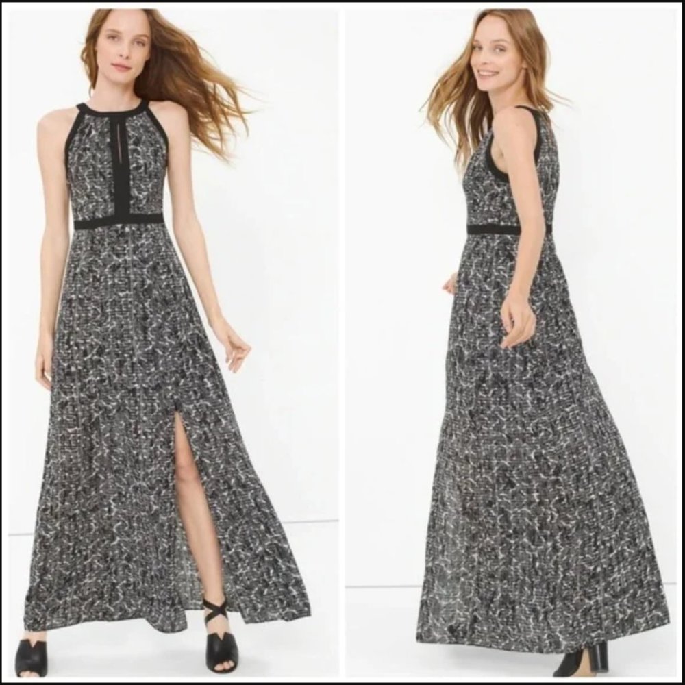 White House Black Market Keyhole Maxi Dress with Slit Size 4 NWT
